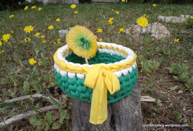 Crochet Fabric Yarn Basket