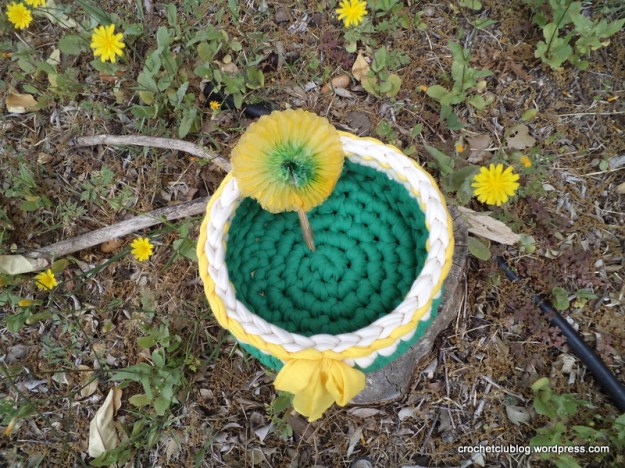 Crochet Fabric Yarn Basket