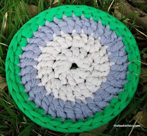 crochet t-shirt yarn mandala trivet